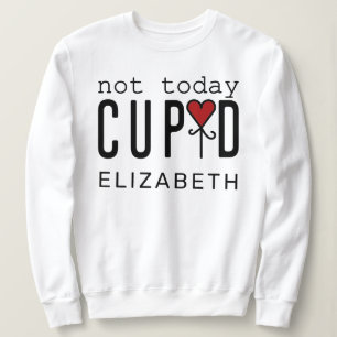 Camiseta Não Hoje, Namorados Cupido Preto e Branco Personal