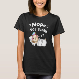 Camiseta Não Hoje Não Ditados Sarcásticos Cabra Dormindo 1