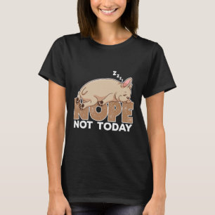 Camiseta Não Hoje Não Dormindo Em Francês Cachorro-Grande