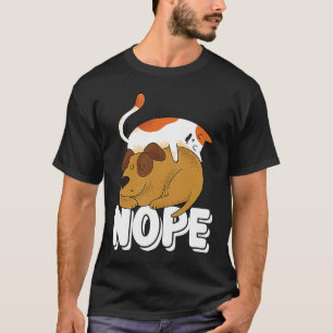 Camiseta Não Hoje Não, Gato E Cachorro Com Sono Preguiçoso