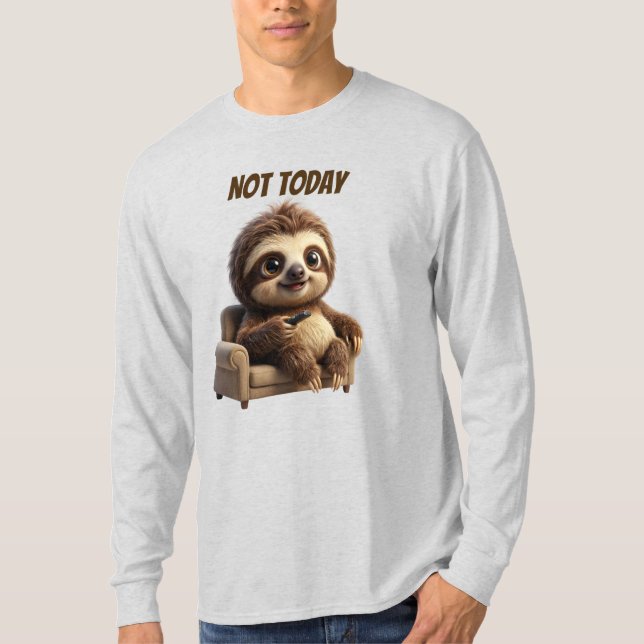 Camiseta Não Hoje Preguiça Relaxada (Frente)