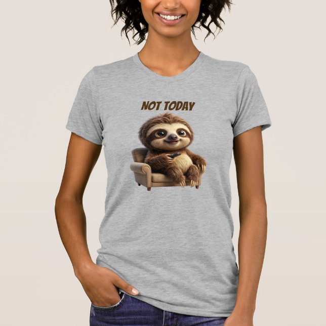 Camiseta Não Hoje Preguiça Relaxada (Frente)