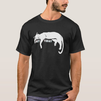 Camiseta Não Hoje Preguiçoso Sonolento Não Gato Gatinhos Am