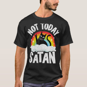 Camiseta Não Hoje Satã Gato Arco-Íris Gótico Jesus Morte En