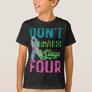 Camiseta Não Ignore o Câncer de Mama Metastático Estágio Qu