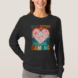 Camiseta Não Incomodar Joystick Retro Gambler do Coração