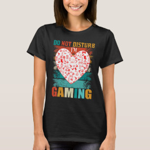 Camiseta Não Incomodar Joystick Retro Gambler do Coração