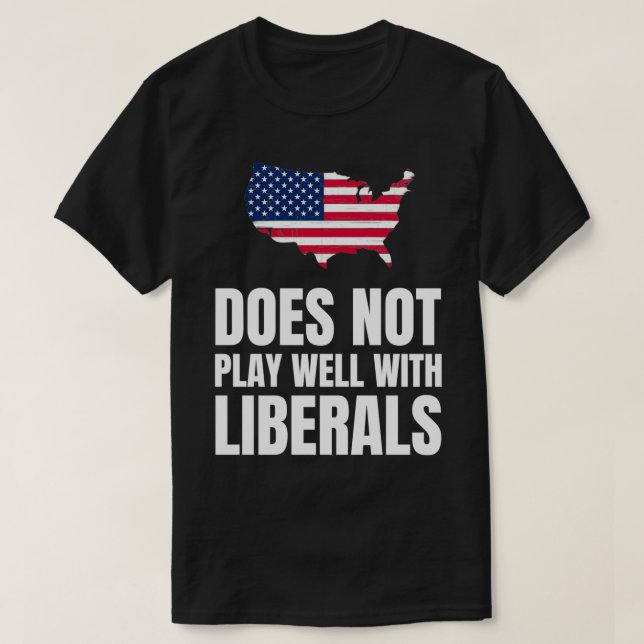 Camiseta Não joga bem com liberais (Frente do Design)