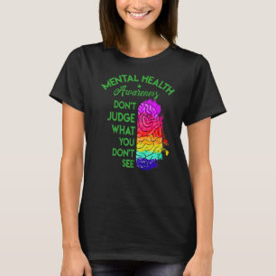Camiseta Não julgue o que você não vê no cérebro saúde ment