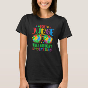 Camiseta Não Julgue Seja Gentil Peças de Quebra-Cabeça Auti