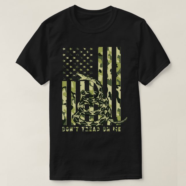 Camiseta Não lance sobre a bandeira da Camo American  (Frente do Design)