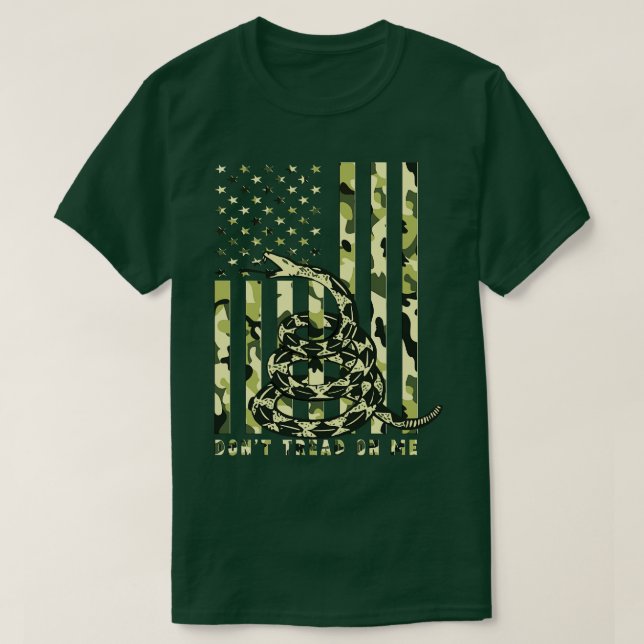 Camiseta Não lance sobre a bandeira da Camo American (Frente do Design)
