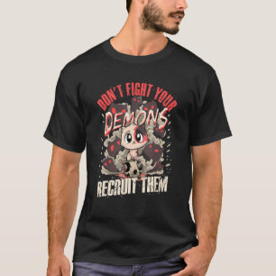 Camiseta Não lute contra seus demônios Recrute-os Gato Satâ