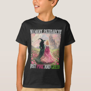 Camiseta Não Mais Patriarcado Apenas Feiticeira Verde Rosa