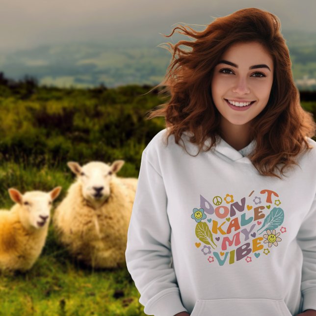 Camiseta Não mate minha vibração, Trendy Flowers Retro (Criador carregado)