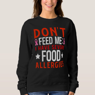 Camiseta Não me alimente que tenho alergias Comidas graves