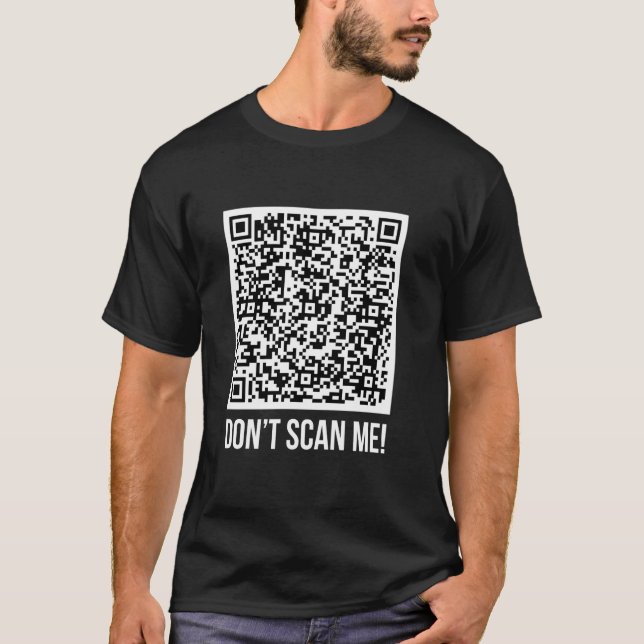 Camiseta Não me escaneie! Piada de QR Code Engraçada com De (Frente)