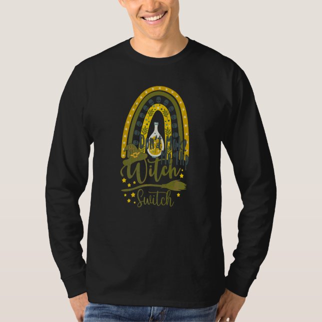 Camiseta Não Me Faça Virar Meu Interruptor de Bruxa Hallowe (Frente)