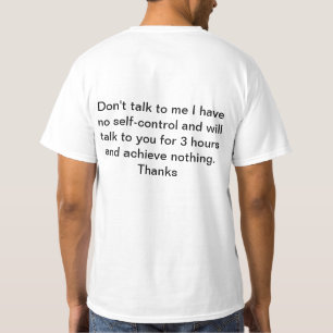 Camiseta não me fale que eu não tenho nenhum auto-control
