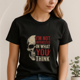 Camiseta Não me importo Camiseta; Declaração Ousada de Cave