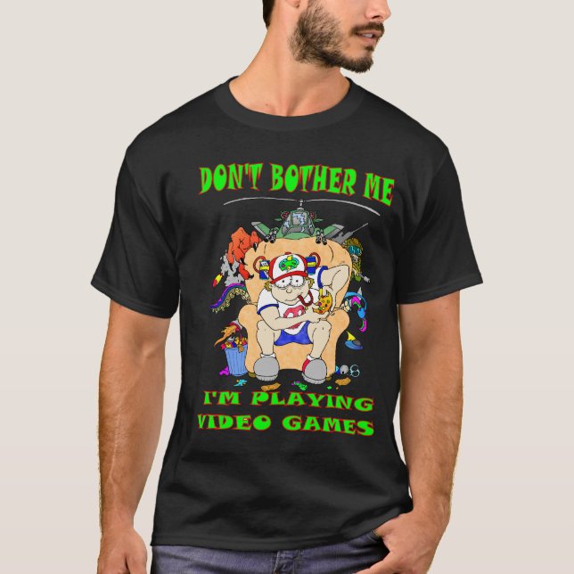 Camiseta Não me incomode, estou jogando Videos games (Frente)