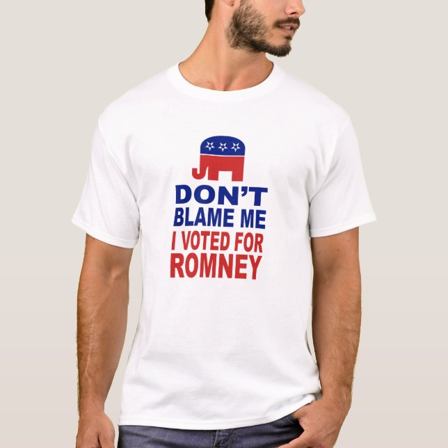 Camiseta Não me responsabilize que eu votei para Romney (Frente)