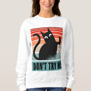 Camiseta Não me tente, Moody Cat com convite à faca