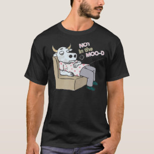 Camiseta Não na lua de piada de pai de vaca preguiçosa e so