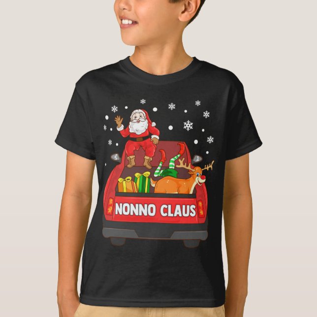 Camiseta Não-no Claus Red Truck Papais noeis Reindeer Elf N (Frente)