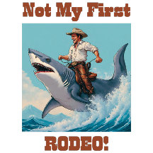 Não O Meu Primeiro Rodeio! Cowboy Andando um tubar