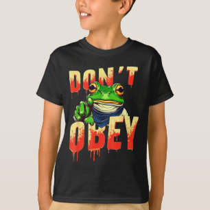 Camiseta Não Obedeça Rtland Vintage Funny Frog Resistir Emw