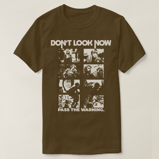 Camiseta Não Olhe Agora Cenas de Horror (Frente do Design)