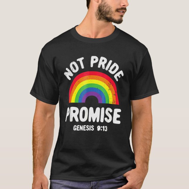 Camiseta Não Orgulho Promessa Lgbt Homens Cristãos Orgulho  (Frente)