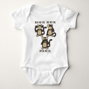 Camiseta Não ouça nenhum macaco do mau - novo