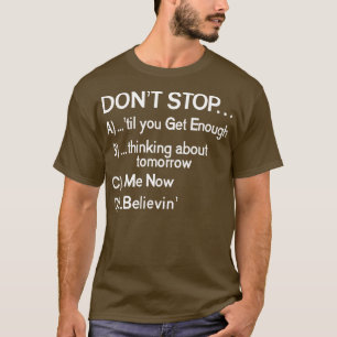 Camiseta Não parar 80s Músicas Várias Opções