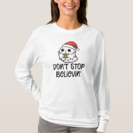 Camiseta Não Pare de Acreditar, Fantasma de Natal