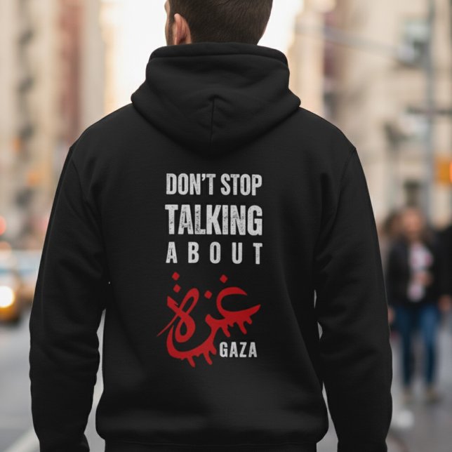 Camiseta Não pare de falar sobre Gaza (Criador carregado)