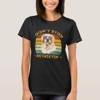Camiseta Não Pare de Recuperar Camisa. Retro Golden Retriev