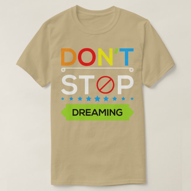Camiseta Não pare de sonhar (Frente do Design)