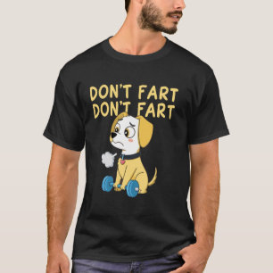 Camiseta Não Peide Cachorro Engraçado Levantamento de Peso