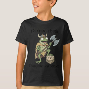 Camiseta Não penso, portanto não sou um sapo viking engraça