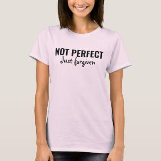 Camiseta Não Perfeito Apenas Perdoado, Verso Bíblia, Cristã