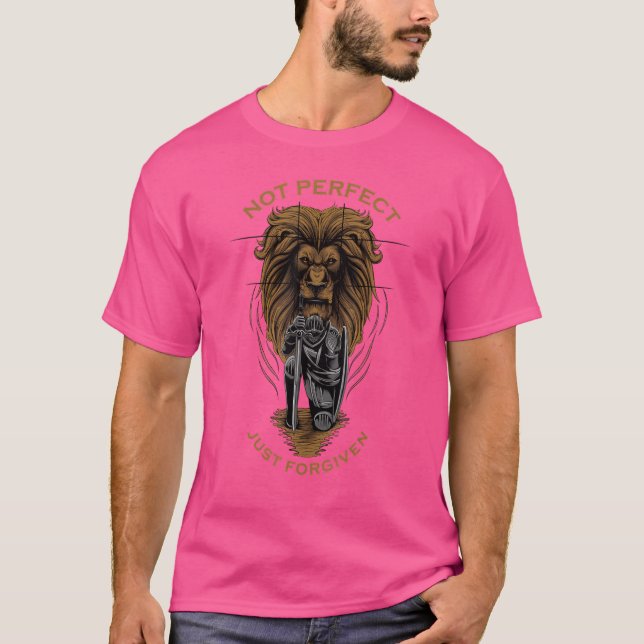 Camiseta Não Perfeito Apenas Um Vendedor Cristão Perdoado d (Frente)