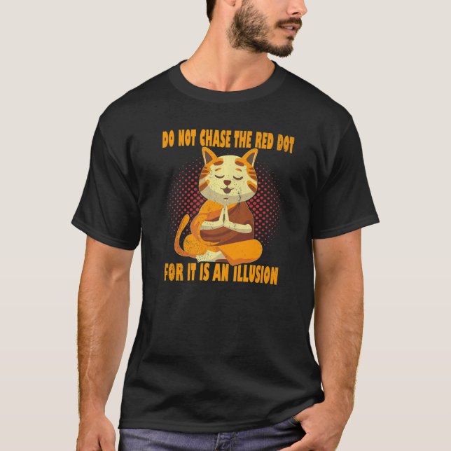 Camiseta Não Persigam O Gato De Ioga Da Meditação De Om Ver (Frente)