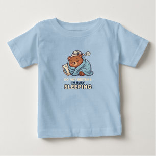 Camiseta Não Perturbe Estou Ocupado Dormindo Fofo Dormindo