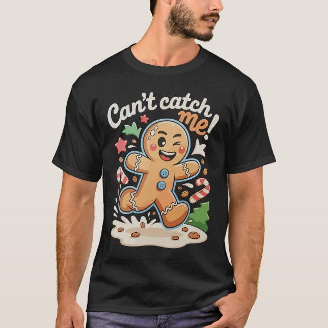 Camiseta Não Pode Me Pegar Biscoito de Natal (Frente)