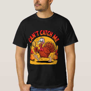 Camiseta Não Pode Me Pegar Peru Engraçado Correndo Dia de A