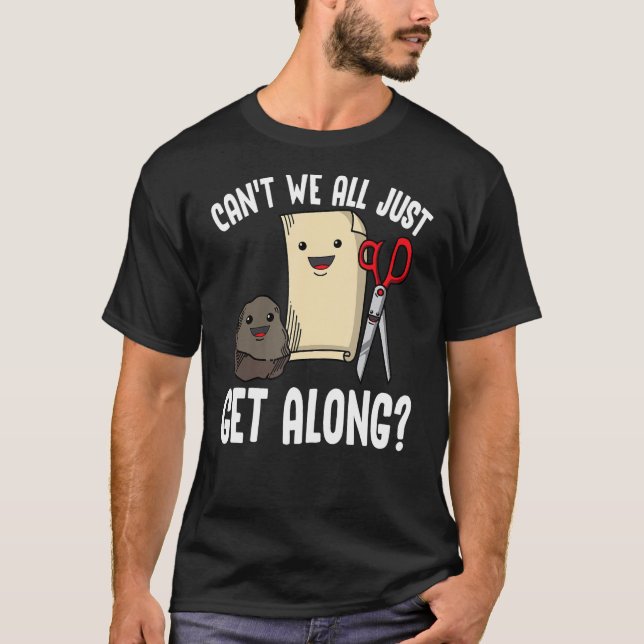 Camiseta Não podemos nos meter em tesouras de papel (Frente)