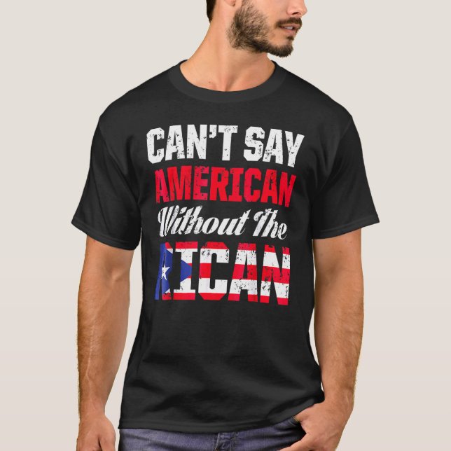 Camiseta Não posso dizer americano sem a Ilha Rica Puerto (Frente)