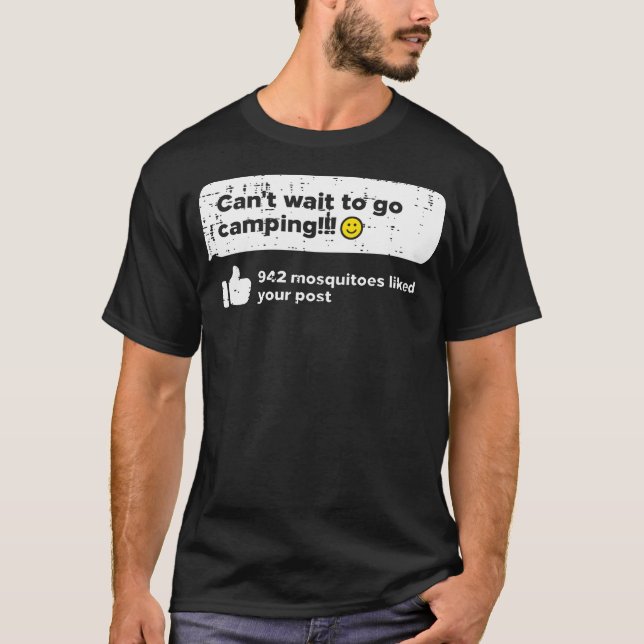 Camiseta Não Posso Esperar Ir Acampar Mosquitos Barraca Mul (Frente)